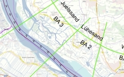 Das Bild zeigt die Baggerabschnitte & Verbringstellen an der Unter- und Außenelbe Das Bild zeigt die Baggerabschnitte & Verbringstellen an der Unter- und Außenelbe